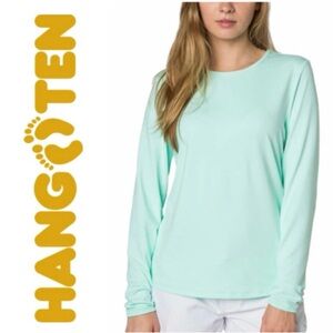 HANG TEN Mint Long Sleeve Rash Guard T-Shirt Surf Sun Protection UPF 50+ Wmn S